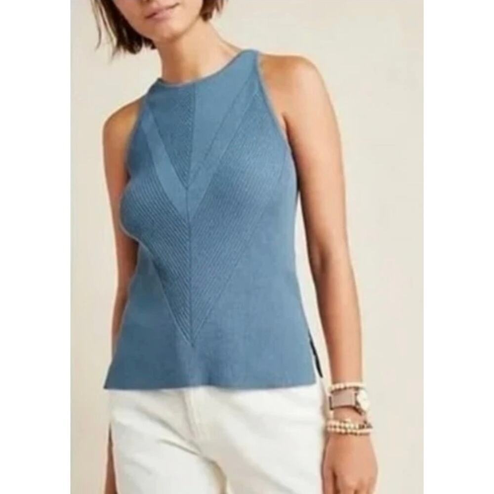 Anthropologie Gemma Ribbed Sweater Knit Tank Top Size Large